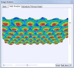 3D anilox cell bottom shape diagram for verifying engraving depth and uniformity