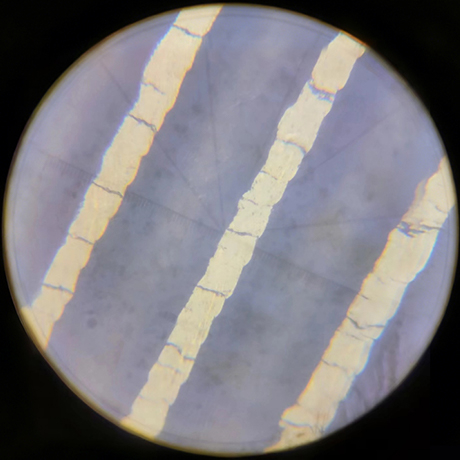 laser engraved diagonal line anilox pattern 400x comparison for easy cleaning