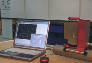 Shangyun Ceramic anilox cell tester analyzing laser engraved hexagonal cell graphics