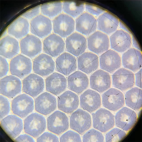 hexagonal cells 400x microscope comparison 300 lpi ceramic anilox engraving