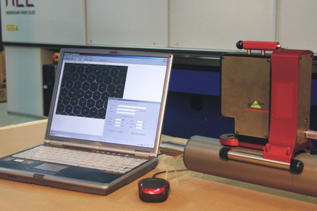 ceramic anilox roller quality control dimension check on inspection bench