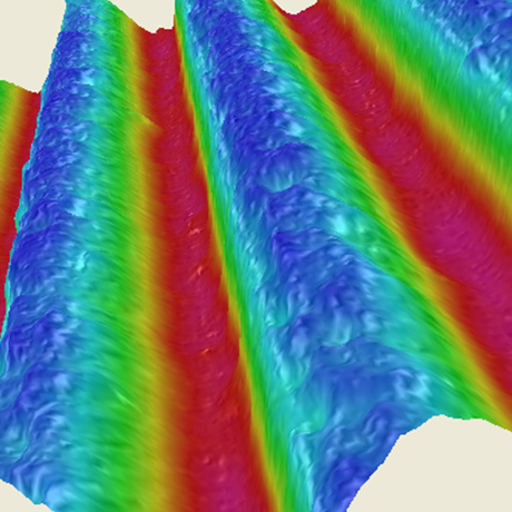 three dimensional graph of diagonal groove anilox pattern for uniform coating control